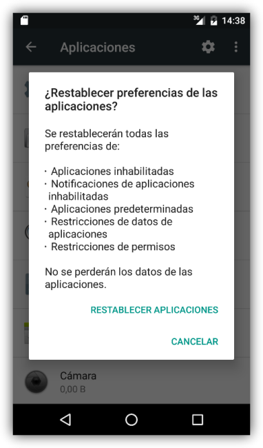 Android 6.0 Marsmallow - Cambiar aplicaciones por defecto - restablecer valores 2