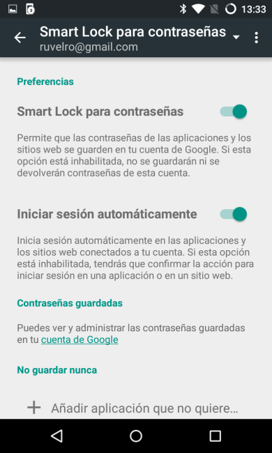 Desactivar SmartLock y la sincronización de las contraseñas en Android 6.0