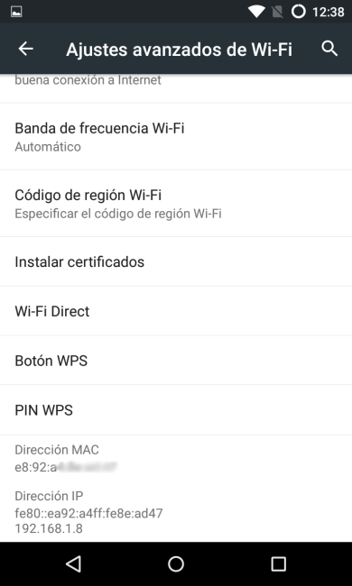 Dirección MAC de Android