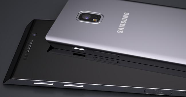 Concepto Galaxy S7 negro y plata