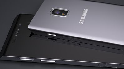 Concepto Galaxy S7 negro y plata