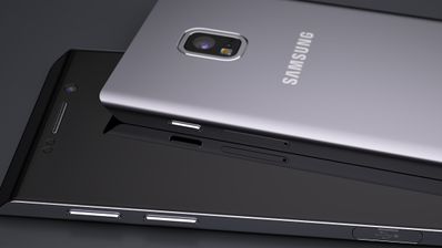 Concepto Galaxy S7 negro y plata