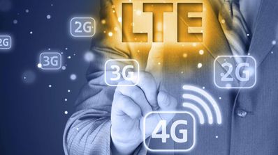 LTE con logos de 4G y 3G, 2G