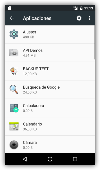 Lista de aplicaciones instaladas en Android 6.0