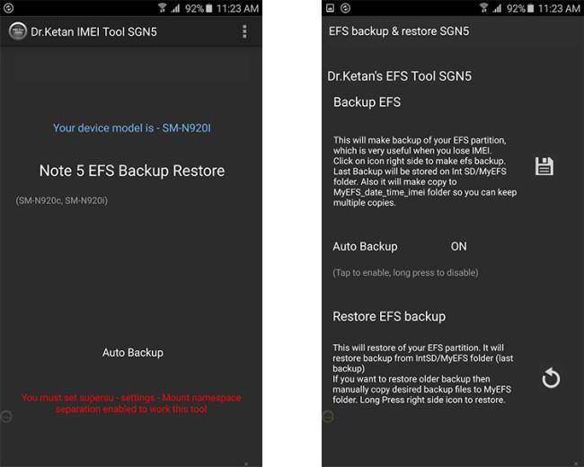 Interfaz IMEI Tool EFS para Samsung Galaxy S6 Edge plus