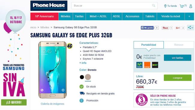Samsung Galaxy S6 Edge Plus en Phone House