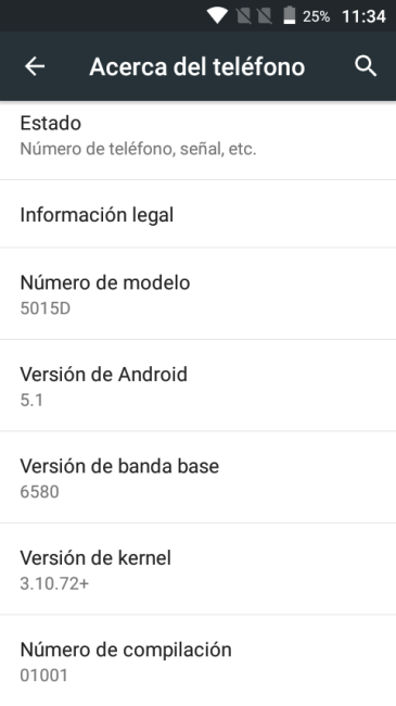 Sistema del Alcatel OneTouch Pop 3 (5)