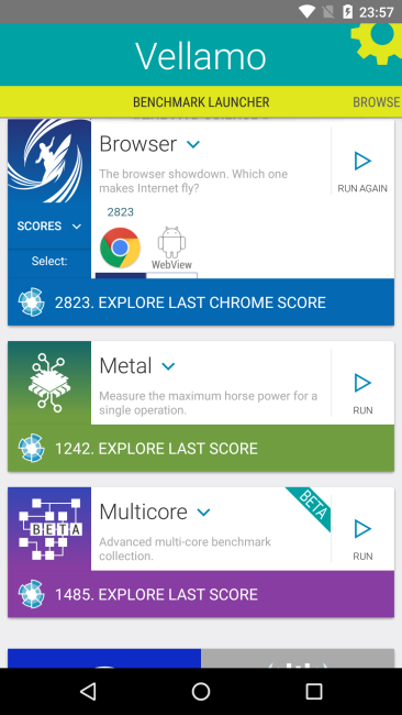 Resultado Vellamo Nexus 5X