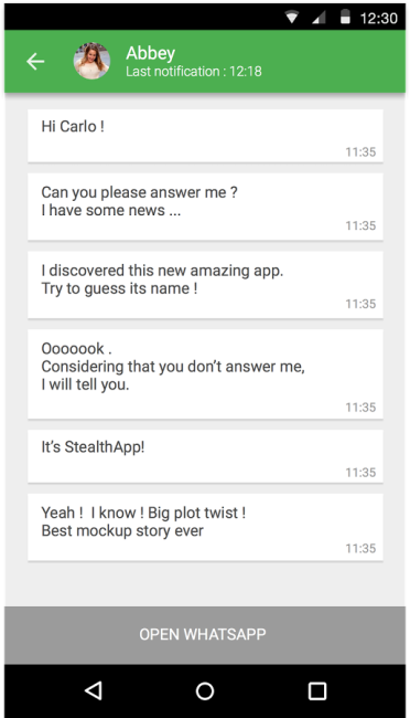 StealthApp for WhatsApp - Conversacion