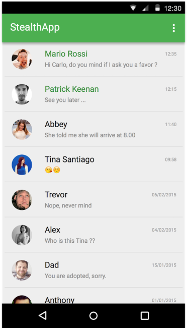 StealthApp for WhatsApp - Lista de chats