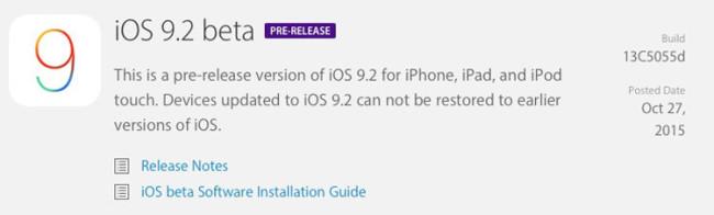 Beta de iOS 9.2