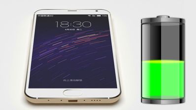 Meizu MX5 blanco e icono de batería