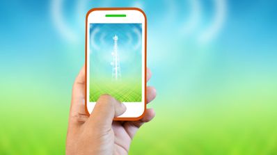 Movil con antena dentro y señal de cobertura