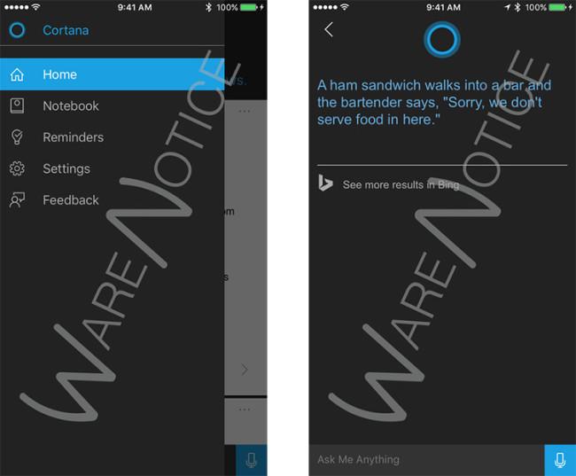 Interfaz de Cortana para iOS