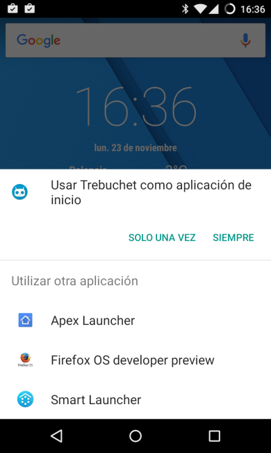 Elegir launcher en Android