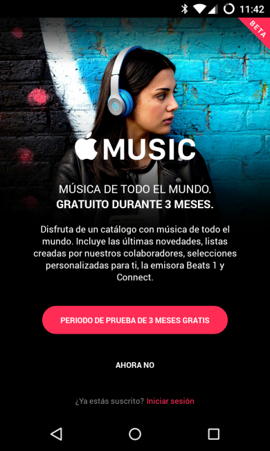 Pantalla principal Apple Music