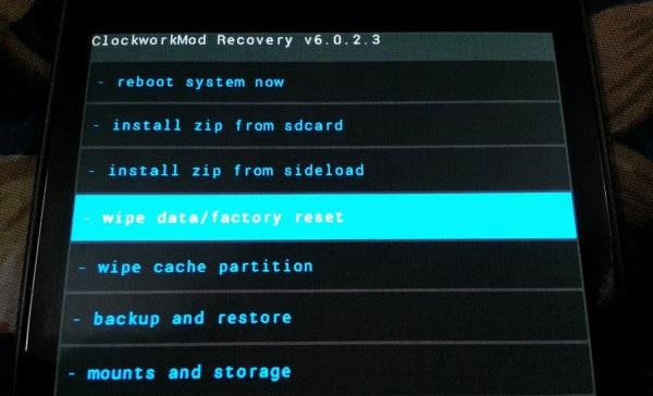 Recovery Android - Wipe