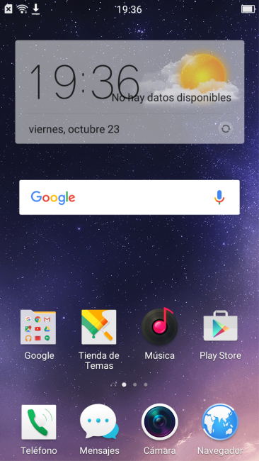 Escritorio del Oppo Mirror 5s