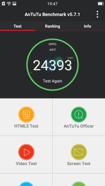 T¡resultado en AnTuTu del Oppo Mirror 5s