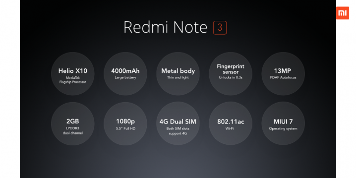 Xiaomi redmi note 3 ficha técnica características
