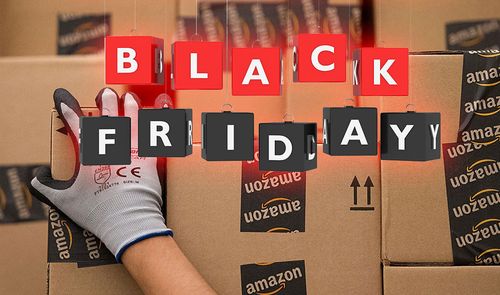 cajas Amazon con logo black friday