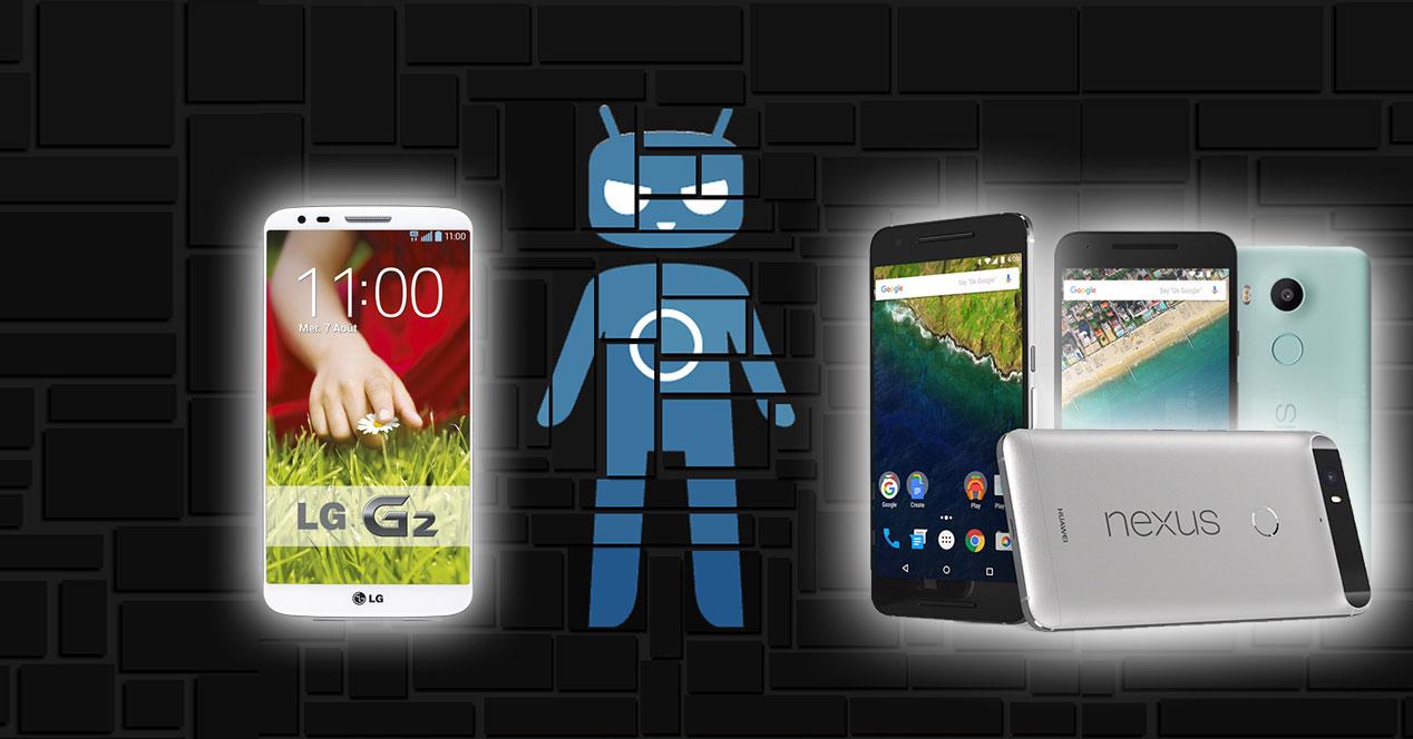 Muñeco Cyanogen con LG G2, Nexus 5x y Nexus 6P