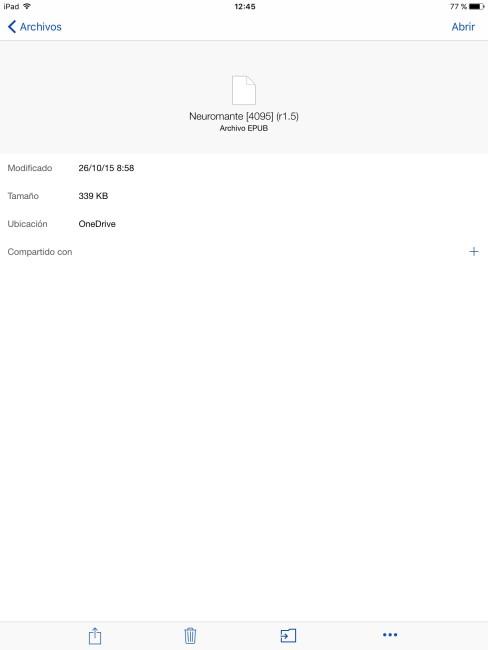 ePub en OneDrive desde iOS 9