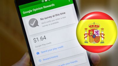 Google Opinion Reward con bandera españa