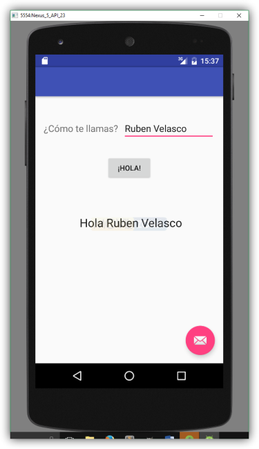 Android Studio - Saludo Personalizado - Prueba