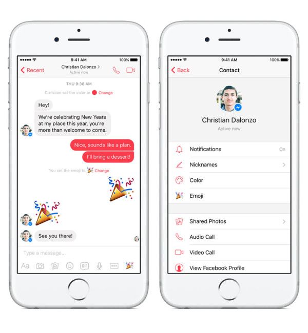 Ajustes de personalización de Messenger