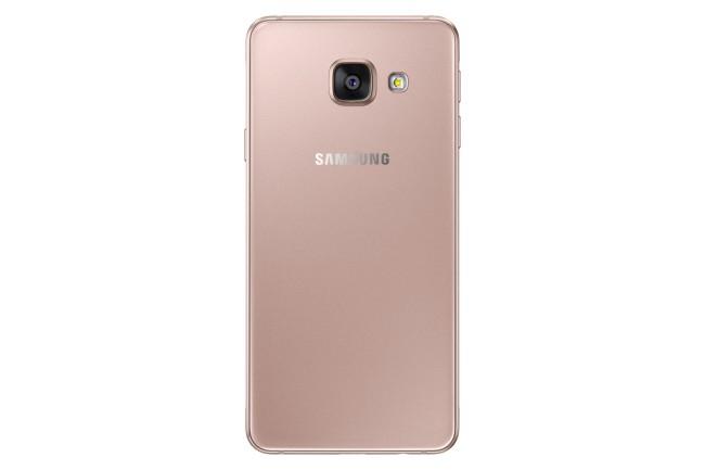 Samsung Galaxy A3 rosa dorado trasera