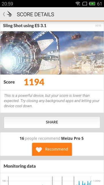Resultados 3D Mark Meizu PRO 5