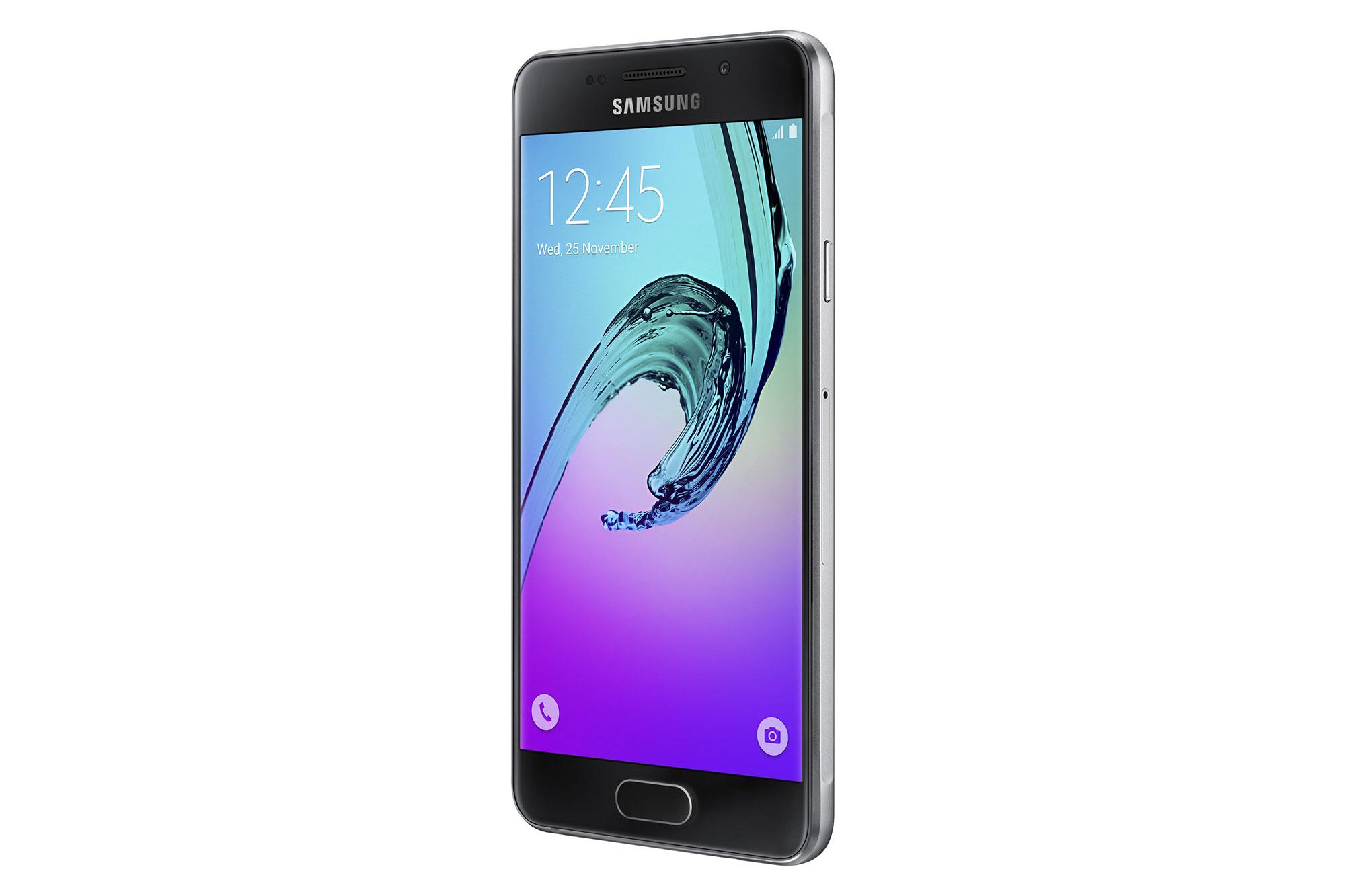 Samsung Galaxy A3 2016 negro visión lateral