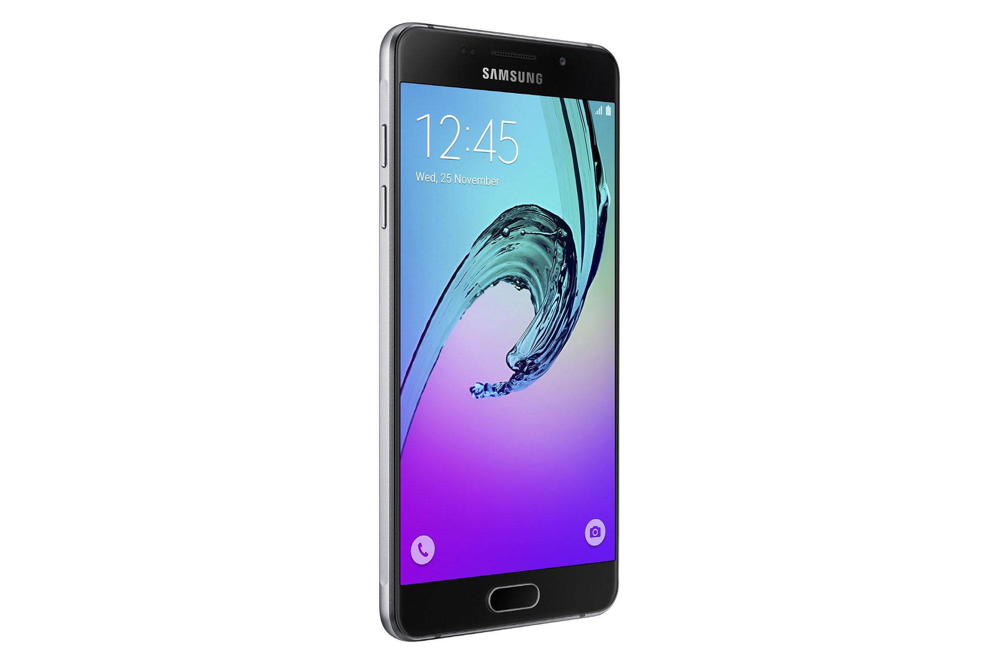 Samsung Galaxy A5 (2016) en color negro vista lateral