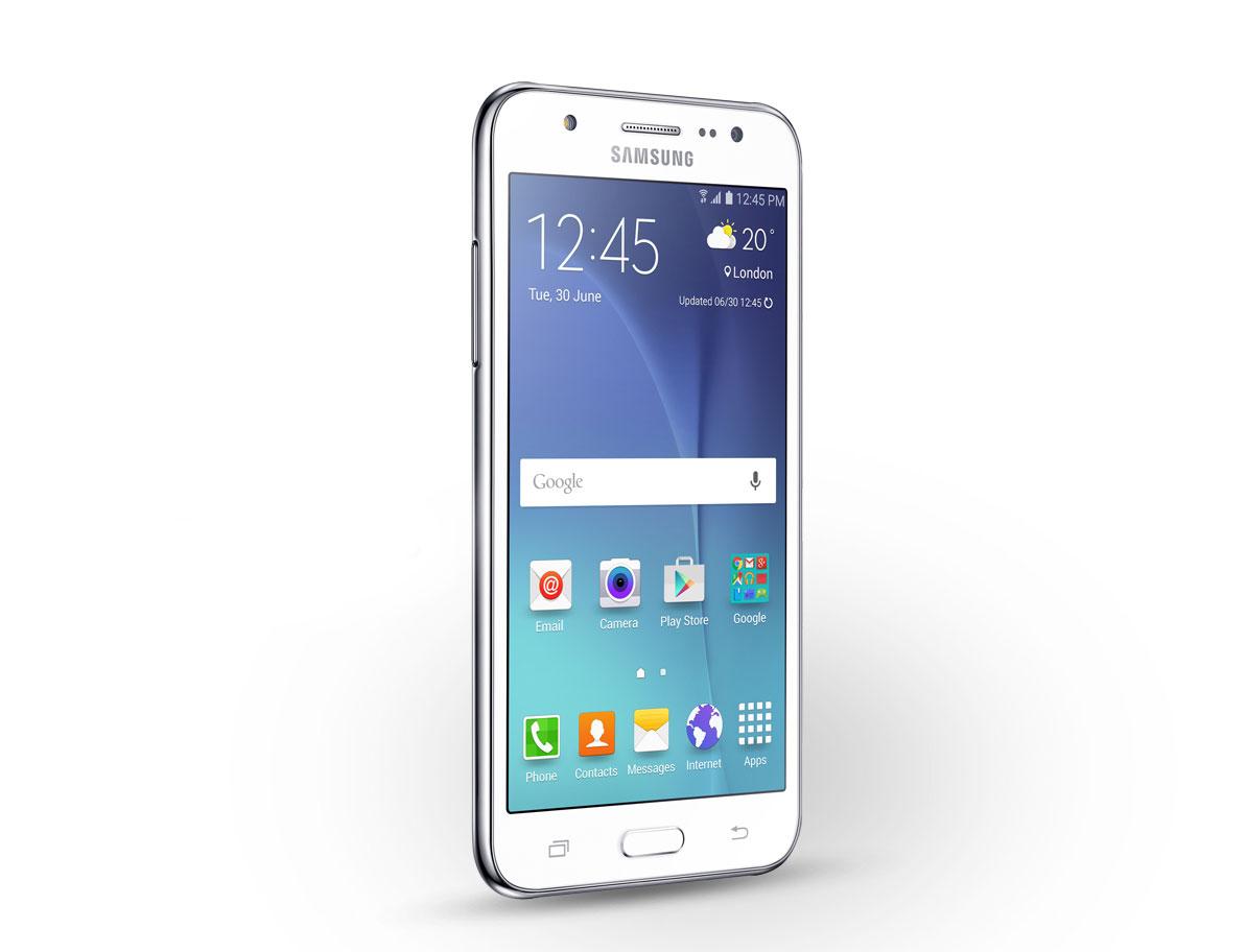 Samsung Galaxy J5 blanco vista frontal