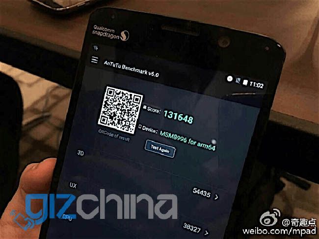 Snapdragon 820 resultado antutu