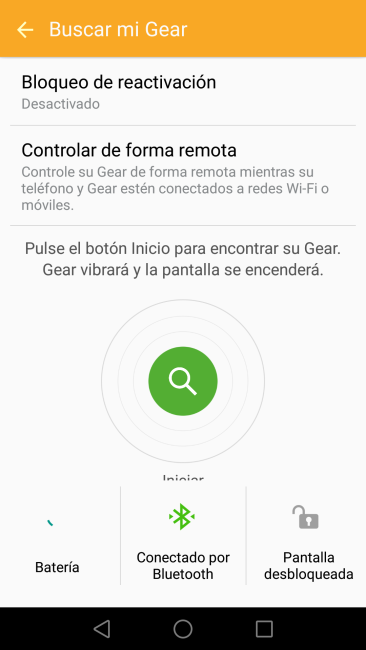 Opción localizar Samsung Galaxy Gear S2