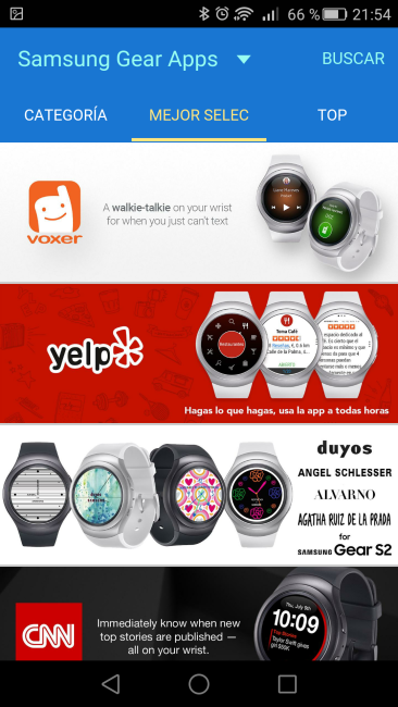 Descarga apliacciones Samsung Galaxy Gear S2