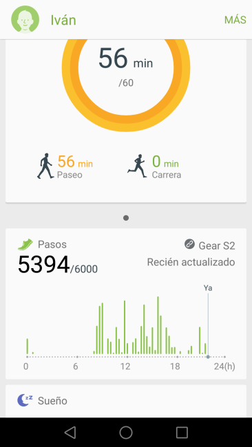 Uso de S Heatlth con el Samsung Galaxy Gear S2