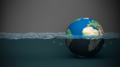 globo terráqueo inundado
