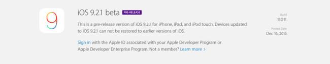 Beta de iOS 9.2.1