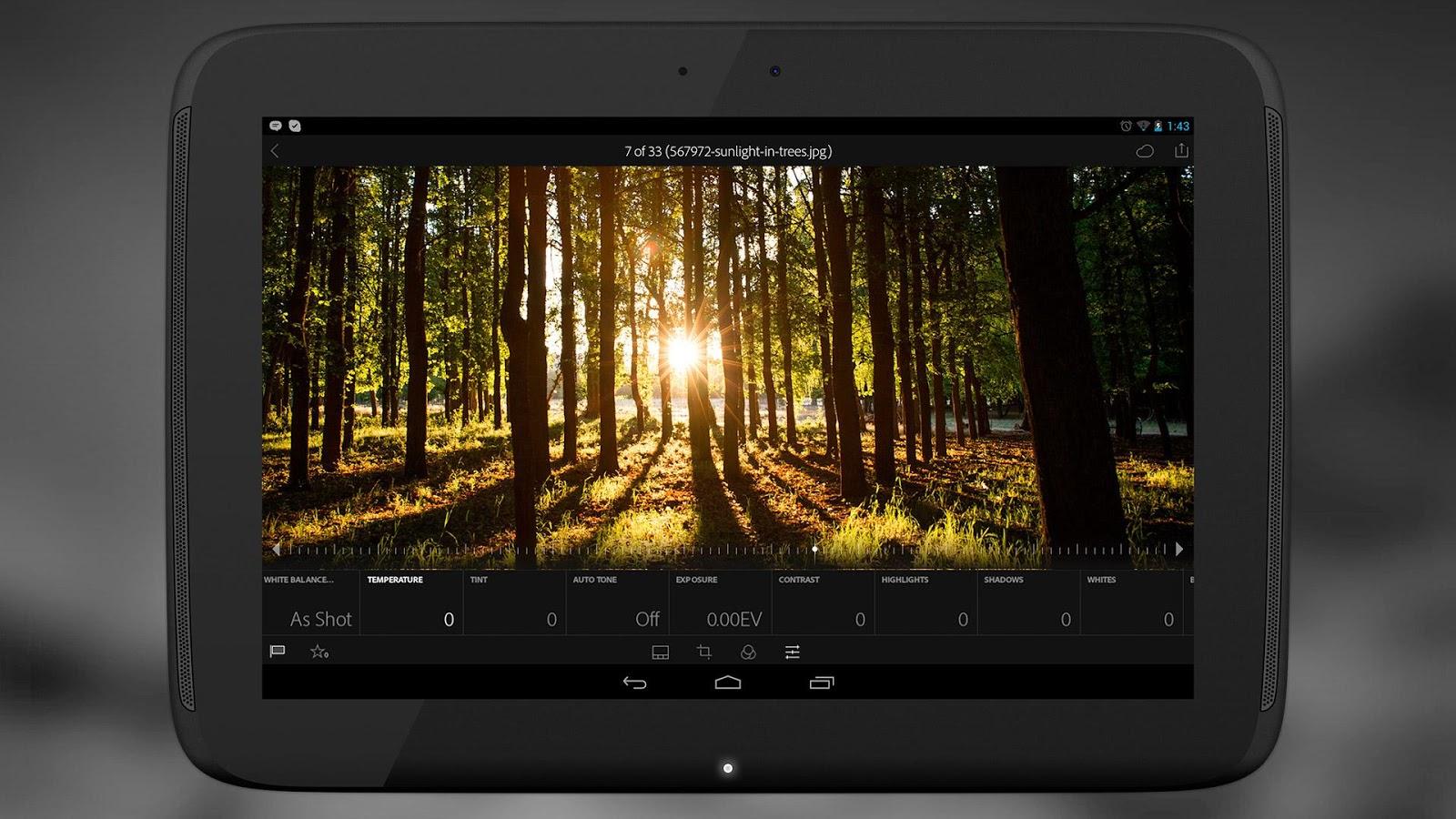 Adobe Lightroom tablet Android