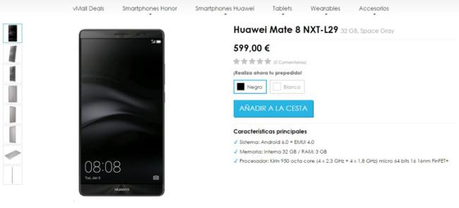 Venta anticipada del Huawei Mate 8