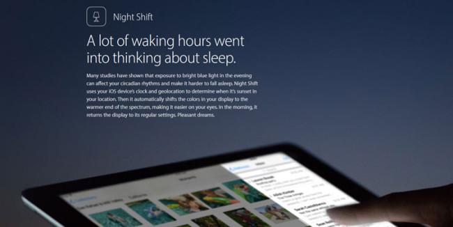 Modo Night Shift de iOS 9.3