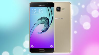 Samsung Galaxy A5 2016 dorado con fondo
