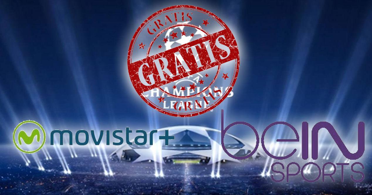 Logos Movistar beIN Sports y sello de gratis