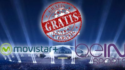 Logos Movistar beIN Sports y sello de gratis