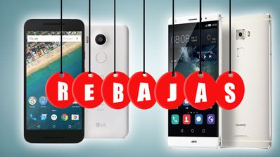 Nexus 5x y huawei mate s con cartel de rebajas