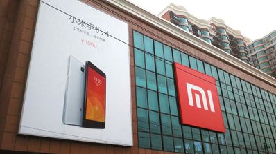 Xiaomi cartel en edificio