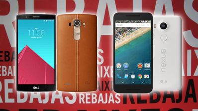 LG G4 y Nexus 5x sobre fondo de rebajas